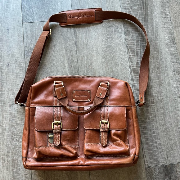 Tommy Bahama Bags Randa Luggage Tommy Bahama Leather Laptop Bagbriefcase In Brown Poshmark
